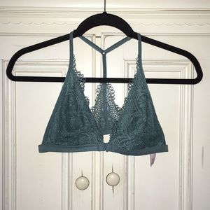 Teal front close bralette